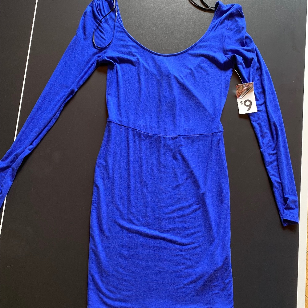 NWT Forever 21 Blue Long sleeve bodycon